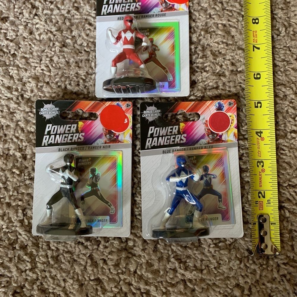 Power Rangers Action Figure Set - Red, Black, Blue